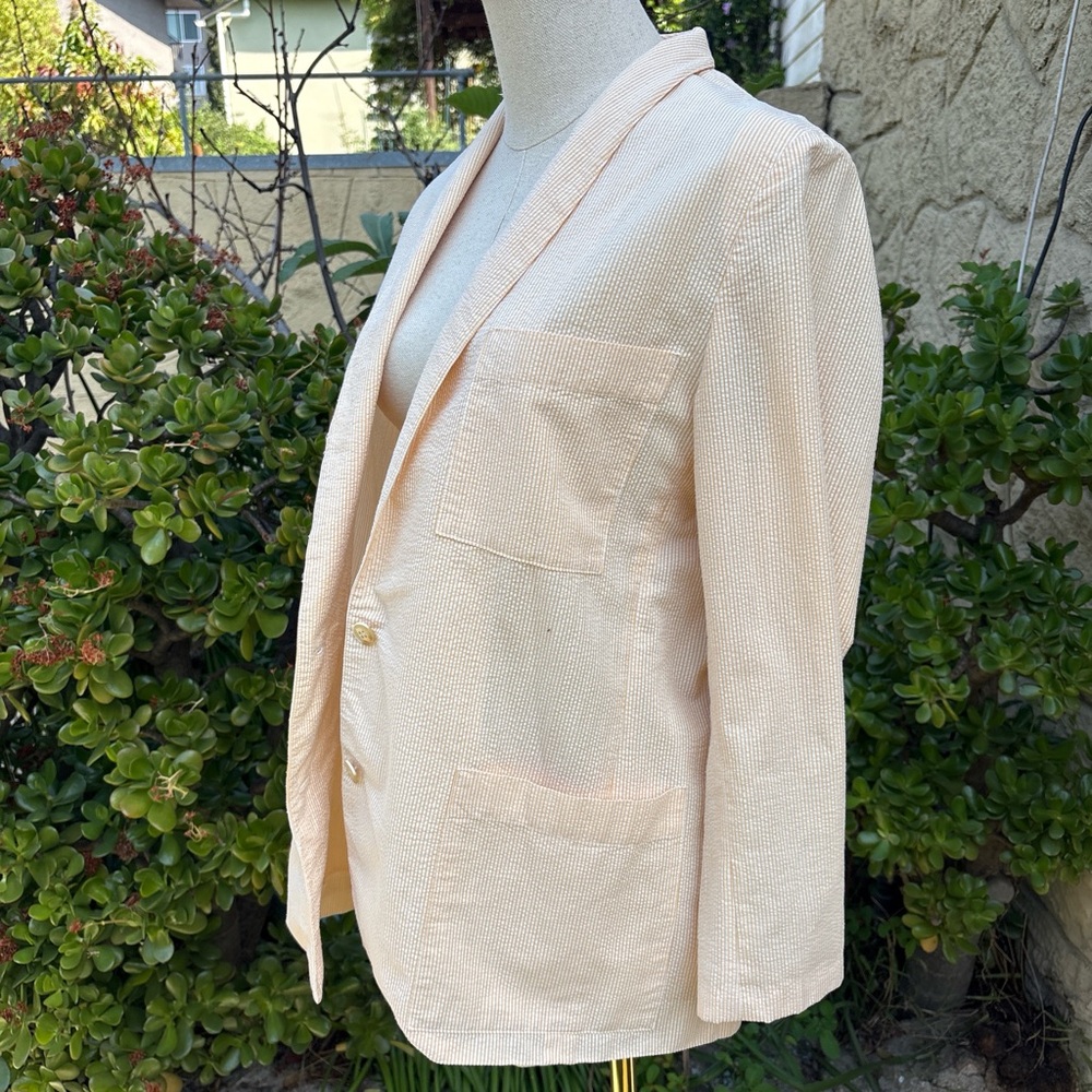 Cacharel Seersucker Blazer in Yellow and Cream